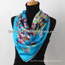 2014 spring blue butterfly silk scarf made in China